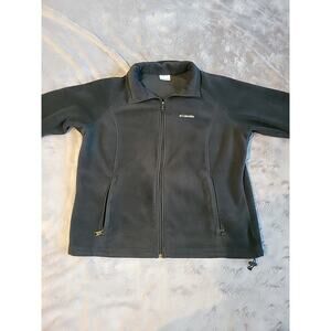Columbia Men’s Fleece Jacket Full Zip Black Outdoor Lightweight Coat 2XL